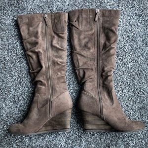 dr scholl's poe wedge boots